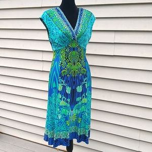 Jones New York Teal Blue and Green dress Size 4